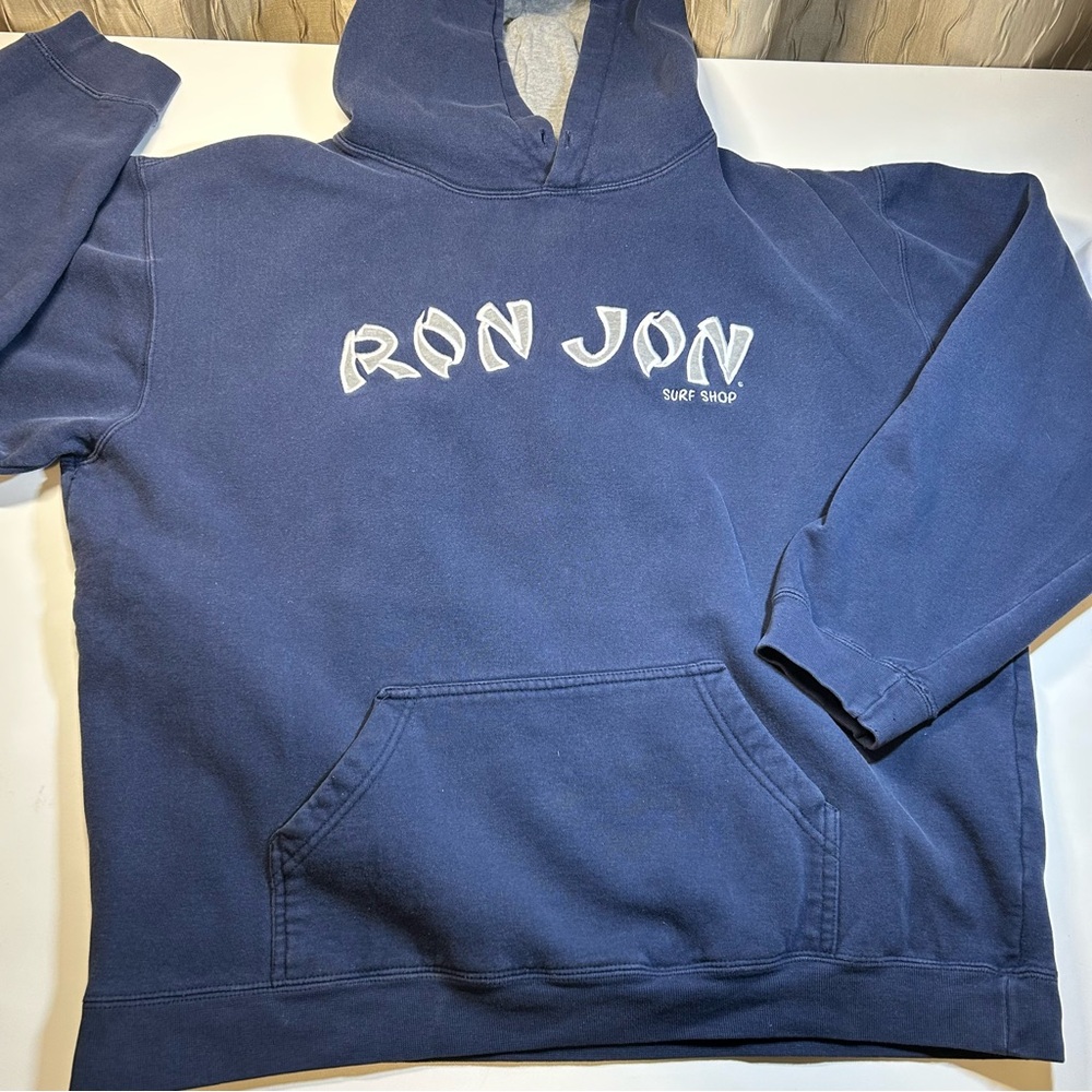 Ron Jon Surf Shop Men’s Medium M Hoodie Navy Blue Classic Logo